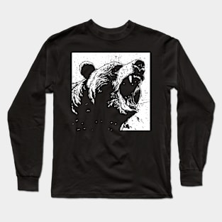 Roaring Grizzly Illustration - Grizzly Bear Long Sleeve T-Shirt